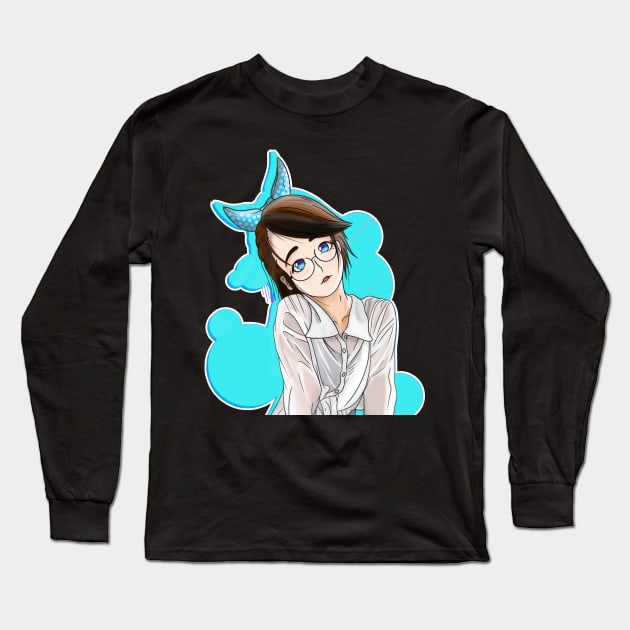 Anime Girls With Glasses Long Sleeve T-Shirt by LearSeven